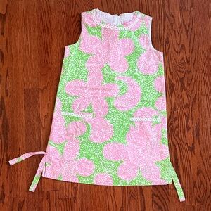 LILLY PULITZER Girls Pink and Green Sleeveless Shift Dress - Sz. 10